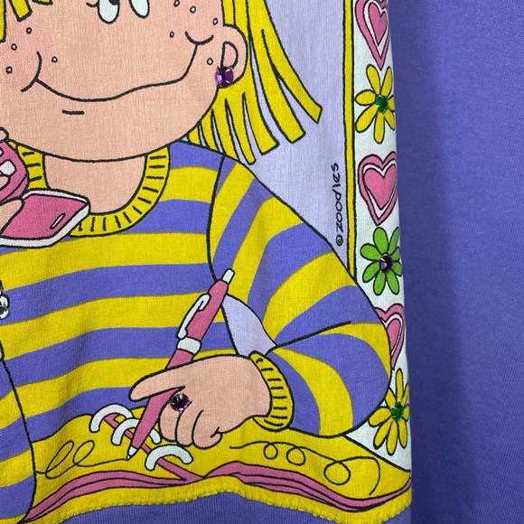 Vintage 1990s Zoodles Womens Cartoon Character Crewneck Womens Large - Picture 6 of 9
